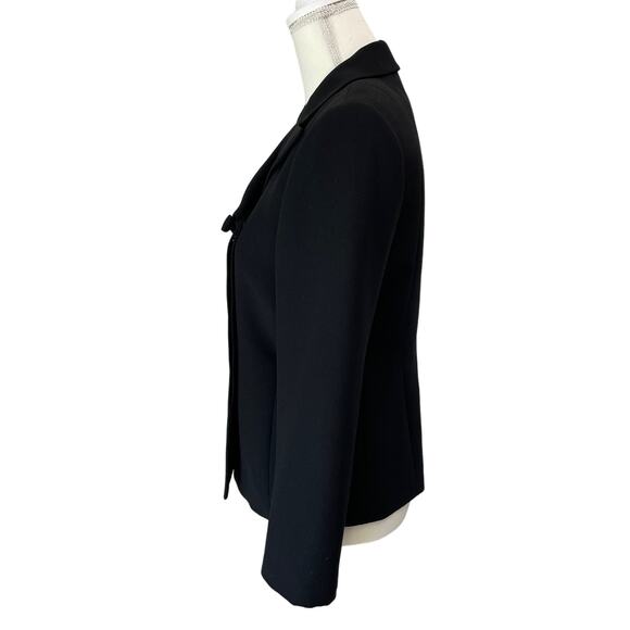 JACQUELINE FERRAR Blazer Womens 6 Black Petite Career Formal Elegant Minimalist - Picture 4 of 9
